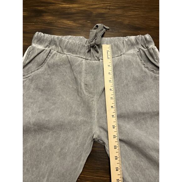 Made in Italy Gray Crinkle Pant Viscosa Blend with Stripe Side Size 2 - Picture 8 of 9